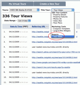 Select "Tour Views" from the drop down menu.