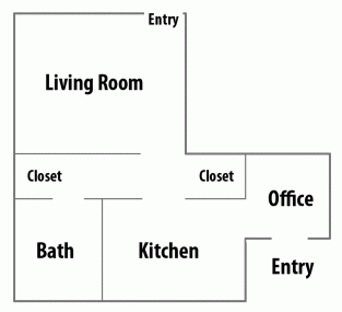 Example of a floor plan graphic created from a hand-drawn sketch. View the virtual tour with interactive floor plan.