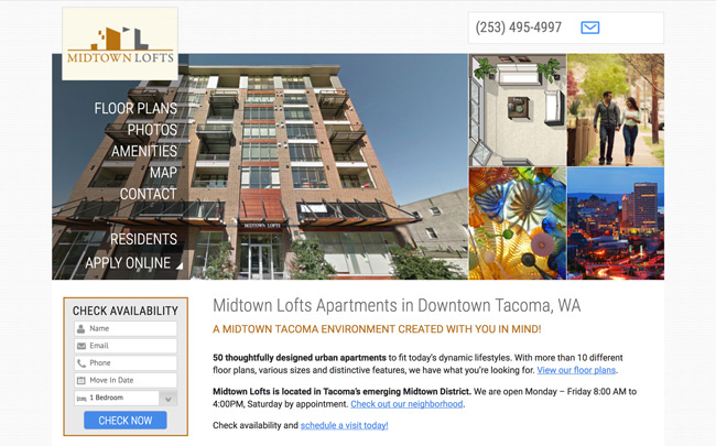 MT Lofts Apartments website